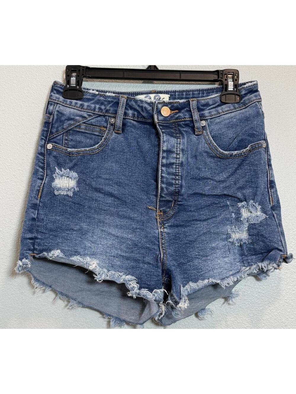 Free People We The Free Crvy High Rise Raw Hem Denim Shorts - Women's 28